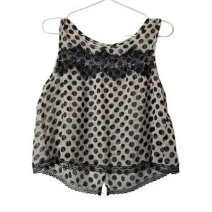 American Rag Polka Dot Black and White Sheer Blouse size Medium